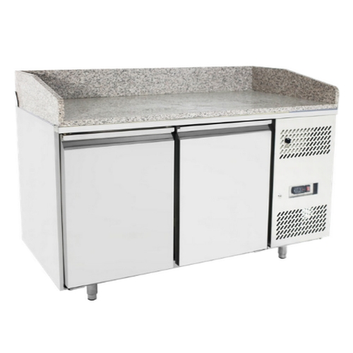 Atosa EPF3495GR 60" Stainless Steel Marble Top Pizza Prep w/ 1/3 Metal Pans