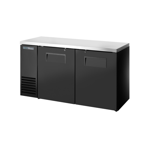 True TBB24-60-2S-Z1-SFT-B-1 60" Two-Section Black Coated Reach-In Back Bar Cooler
