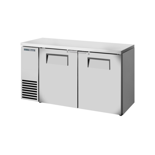 True TBB24-60-2S-Z1-SFT-S-1 60" Two-Section Stainless Steel Reach-In Back Bar Cooler