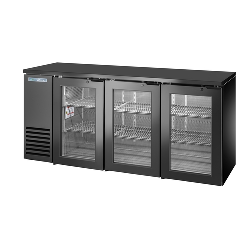 True TBB24-72-3G-Z1-BST-B-1 72" Two-Section Black Coated Reach-In Back Bar Cooler