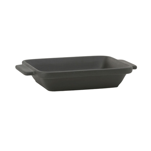 Tuxton China Inc DBS-070A 7 oz. Matte Black Ceramic Rectangular Side Dish - 1 Doz 