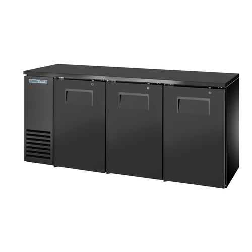True TBB24-72-3S-Z1-BST-B-1 72" Two-Section Black Powder Coated Back Bar Cooler