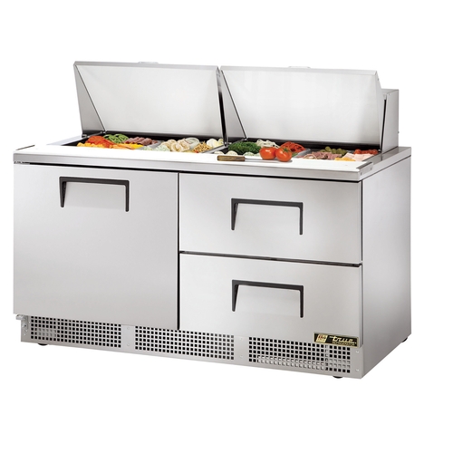 True TFP-64-24M-D-2 64" Refrigerated 24 Pan Sandwich/Salad Table w/ 2 Drawers