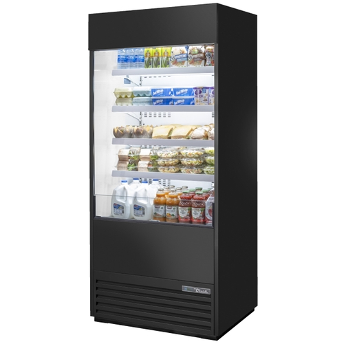 True TOAM-36-HC~NSL01 36" Black Vinyl Vertical Air Curtain Merchandiser