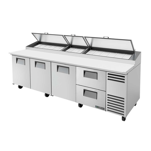 True TPP-AT-119D-2-HC 119" Refrigerated Pizza Prep Unit w/ StainlessSteel Exterior