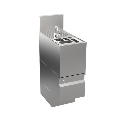 Krowne AL24-TC12 12" Wide Underbar Tool Caddy With Glass Rinser