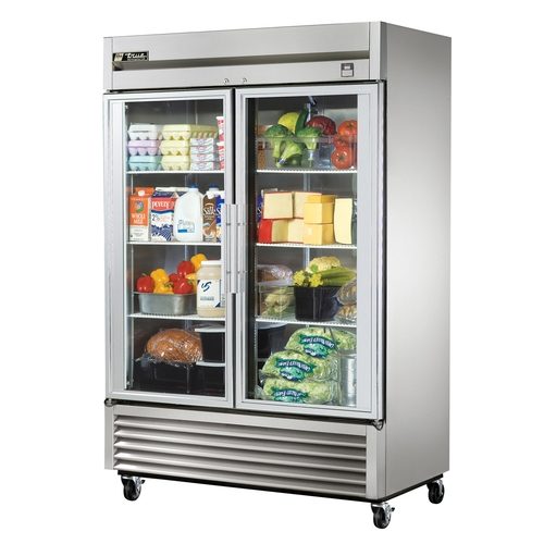 True TS-49G-HC~FGD01 54" Stainless Steel Two Glass Door Reach-In Refrigerator