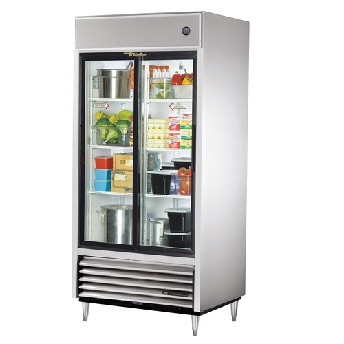 True TSD-33G-HC-LD 39" Stainless Steel 2 Slide Glass Door Reach-In Refrigerator