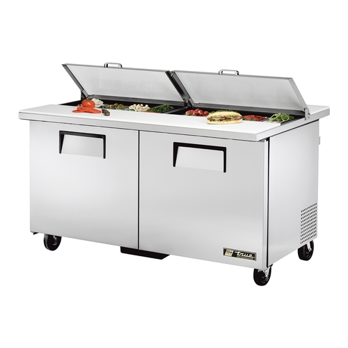 True TSSU-60-24M-B-DS-ST-HC 60" Stainless Steel Dual Side Sandwich/Salad Unit - 115V