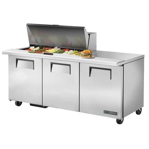 True TSSU-72-18M-B-HC 72" Refrigerated 18 Pan Mega Top Sandwich Prep Table