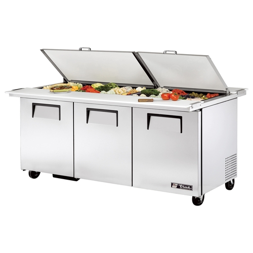 True TSSU-72-30M-B-DS-ST-HC 72" Refrigerated 30 Pan Mega Top Sandwich Prep Table