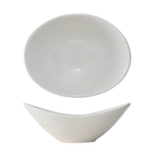 Tuxton China Inc BED-0707 Duratux 10 oz. Ceramic American White/Eggshell Oval Bowl