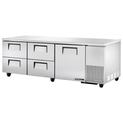 True TUC-93D-4-HC 93" Stainless Steel 4 Drawer Deep Undercounter Refrigerator