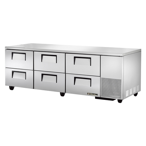 True TUC-93D-6-HC 93" Stainless Steel 6 Drawer Deep Undercounter Refrigerator