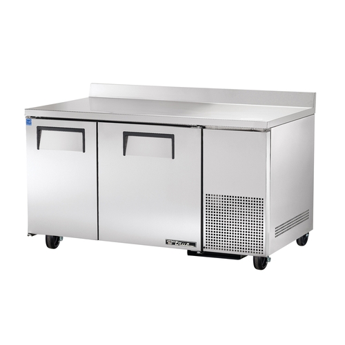True TWT-60-32F-HC 60" Deep 2 Door Work Top Freezer w/ Stainless Steel Exterior