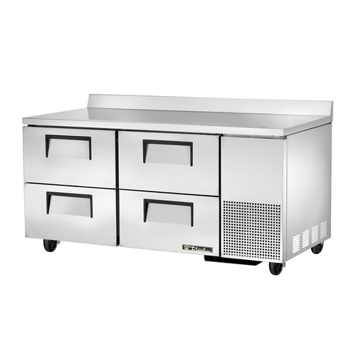 True TWT-67D-4-HC 67" Deep 4 Drawer Work Top Refrigerator w/ 4" Backsplash