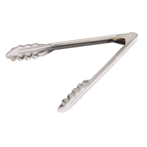 Mercer Culinary M21509 9.5" Stainless Steel Utility Spring Tongs w/ Scalloped End