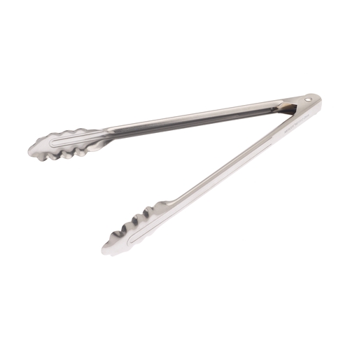 Mercer Culinary M21512 12" Stainless Steel Utility Spring Tongs w/ Scalloped End