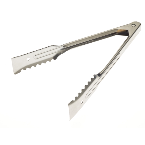 Mercer Culinary M21609 9.5" Stainless Steel Utility Spring Tongs w/ Gripper End 