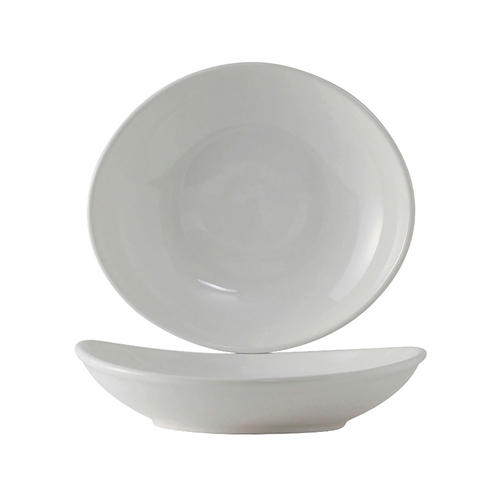 Tuxton China Inc BWB-105J Duratux 10-1/2 oz. White Oval Bowl - 1 Doz
