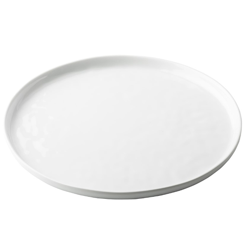 TableCraft 11864 Ridge High Gloss White Melamine 11" dia. Serving Plate- 6 Ea