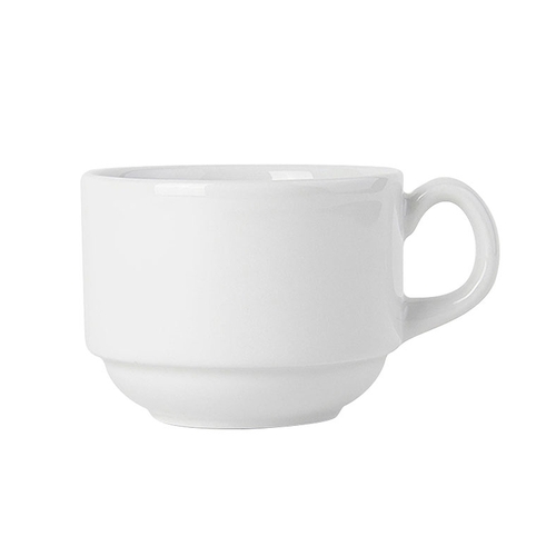 Tuxton China Inc ALF-0803 Alaska/Colorado 8 oz. Stackable Porcelain White Cup - 3 Doz