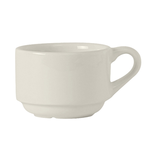 Tuxton China Inc AMU-081 Modena 3 oz. Ceramic Pearl White Stackable A.D. Cup - 3 Doz