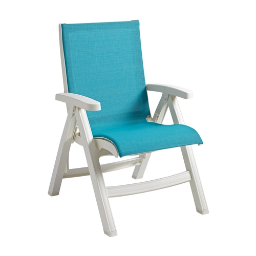 Grosfillex UT094004 Jamaica Beach Midback Turquoise Outdoor Folding Chair