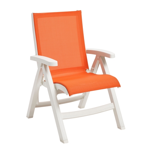 Grosfillex UT095004 Jamaica Beach Midback Orange Outdoor Folding Chair