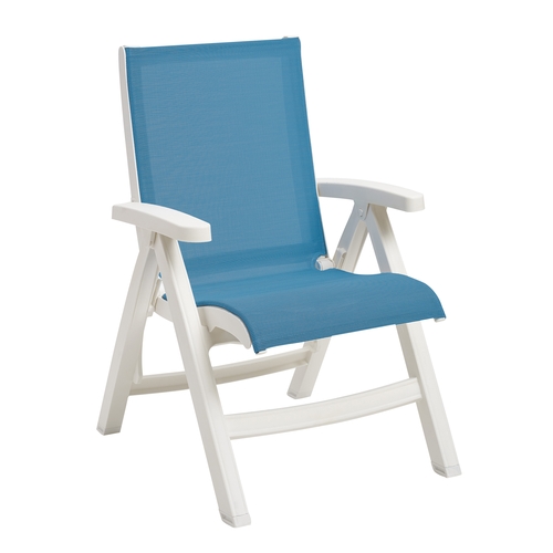 Grosfillex UT096004 Jamaica Beach Midback Sky Blue Outdoor Folding Chair