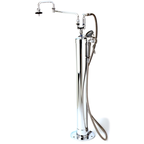 T&S Brass B-0180 Floor Mounted 4" Kettle Filler Stanchion w/ Single Valve