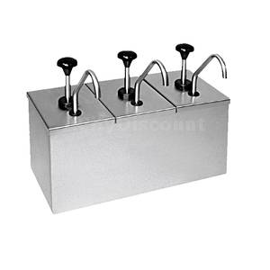 Carlisle 386230IB Insulated Topping Rail w/ 3 Stainless Condiment Pumps