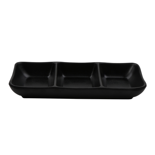 GET SD-7600-BK Nara Black Melamine 5.5 oz. 7.75" x 3.25" Appetizer Dish