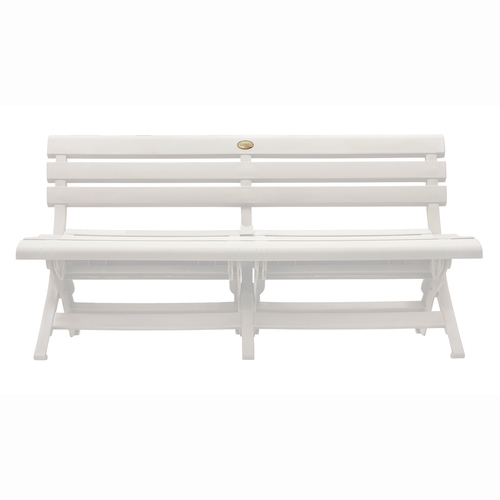 Grosfillex US449004 Westport 58.75" Wide Folding Bench - White
