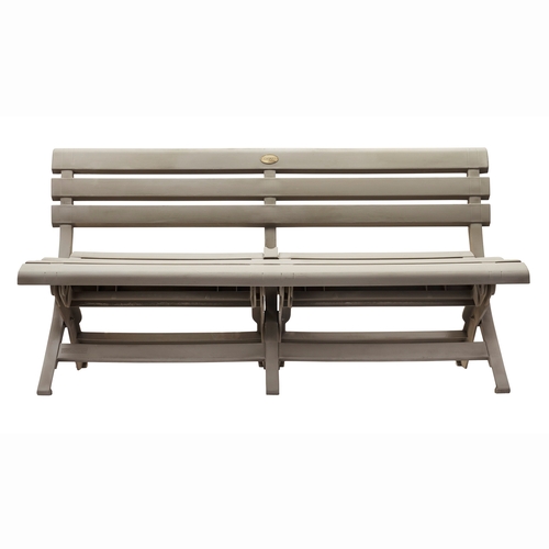 Grosfillex US449181 Westport 58.75" Wide Folding Bench - French Taupe