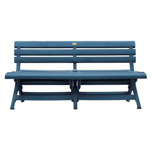 Grosfillex US449747 Westport 58.75" Wide Folding Bench - Barn Blue