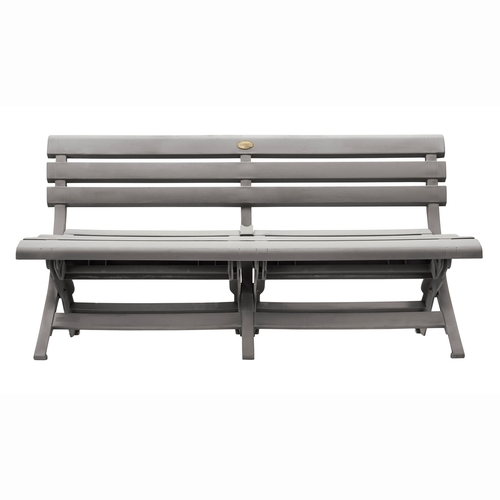 Grosfillex US449766 Westport 58.75" Wide Folding Bench - Barn Gray