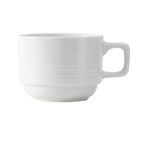 Tuxton China Inc FPF-0803 Pacifica 8 oz. Stackable Porcelain White Cup - 3 Doz