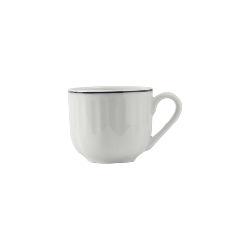 Tuxton China Inc SBF-030 Charleston 3 oz. Blue/Porcelain White Ceramic Cup - 3 Doz