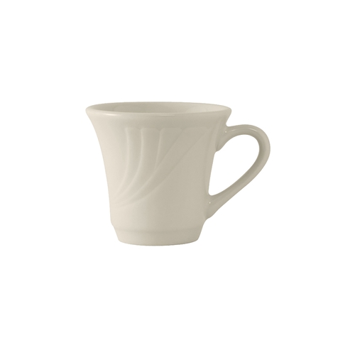 Tuxton China Inc YEF-070 Monterey 6 oz. American White/Eggshell Ceramic Cup - 3 Doz