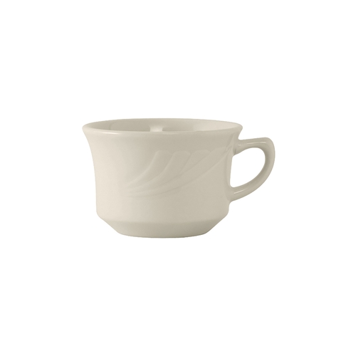 Tuxton China Inc YEF-0752 Monterey 7 oz. American White/Eggshell Ceramic Cup - 3 Doz