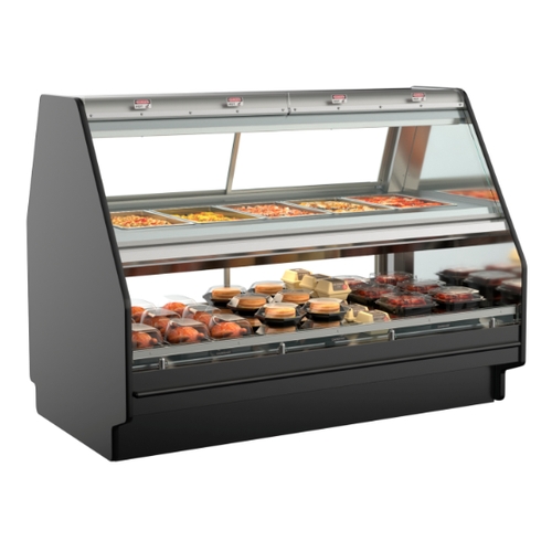 Structural Concepts GCD856HHLB Fusion 98" Stainless Steel Hot Display Case w/ Angled Glass
