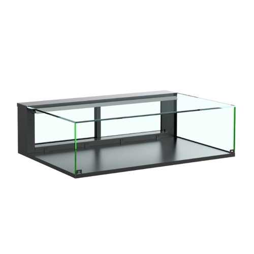 Structural Concepts NR3613DSV Reveal 36" Black Countertop Glass Display Case w/ Top Lights