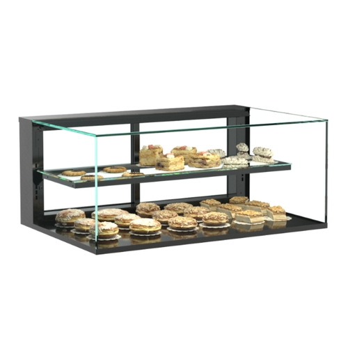 Structural Concepts NR3620DSV Reveal 36" Black Countertop Glass Display Case w/ Top Lights