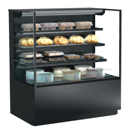 Structural Concepts NR4855DSSV Reveal 48" Black Exterior Dry Display Case w/ Solid Rear