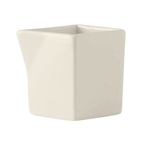 Tuxton China Inc AMU-106 Napa 3 oz. Pearl White Square Ceramic Creamer - 1 Doz