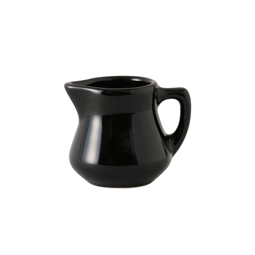 Tuxton China Inc BBR-035 DuraTux 3-1/2 oz. Black Ceramic Creamer - 1 Doz