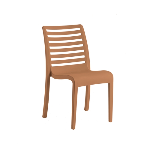 Grosfillex UT947008 Astoria Teakwood Polypropylene Outdoor Stacking Sidechair - 