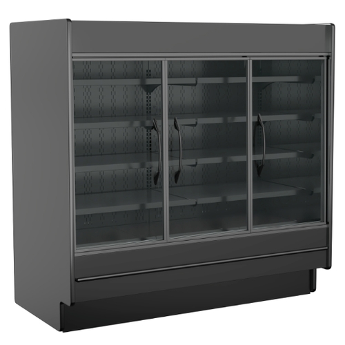 Structural Concepts MD678DR Fusion 74.25"W x 78.5"H Black Refrigerated Display Case
