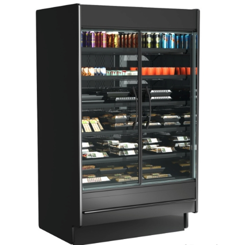 Structural Concepts MD685DR Fusion 74.25"W x 85.5"H Black Refrigerated Display Case
